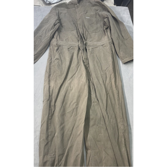 Vintage Guess Jeans Coveralls Mens Large Brown Workwear Utility Jumpsuit 90s - Picture 1 of 5